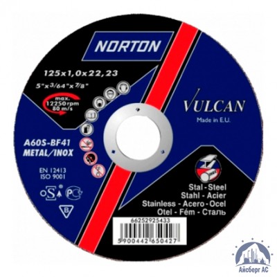 Диск отрезной по металлу 125х1,6x22,23 мм NORTON VULCAN купить во Владимире